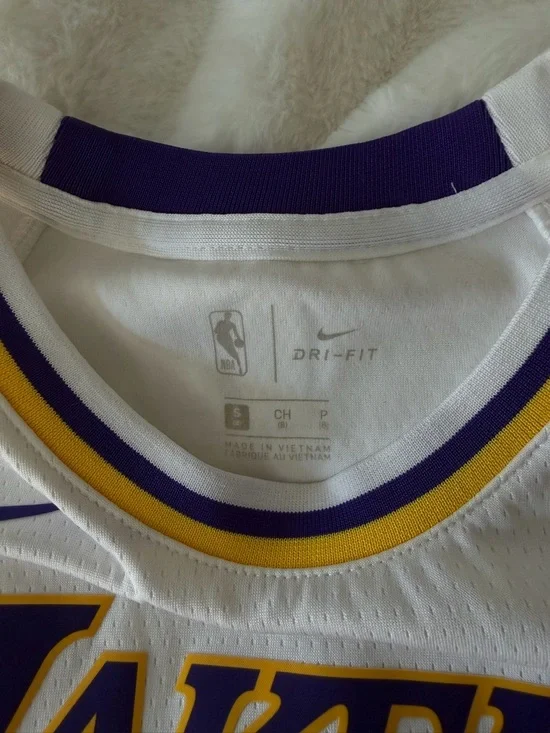 Nike White Lakers Jersey with Purple and Gold Trim - Picture 3 of 4